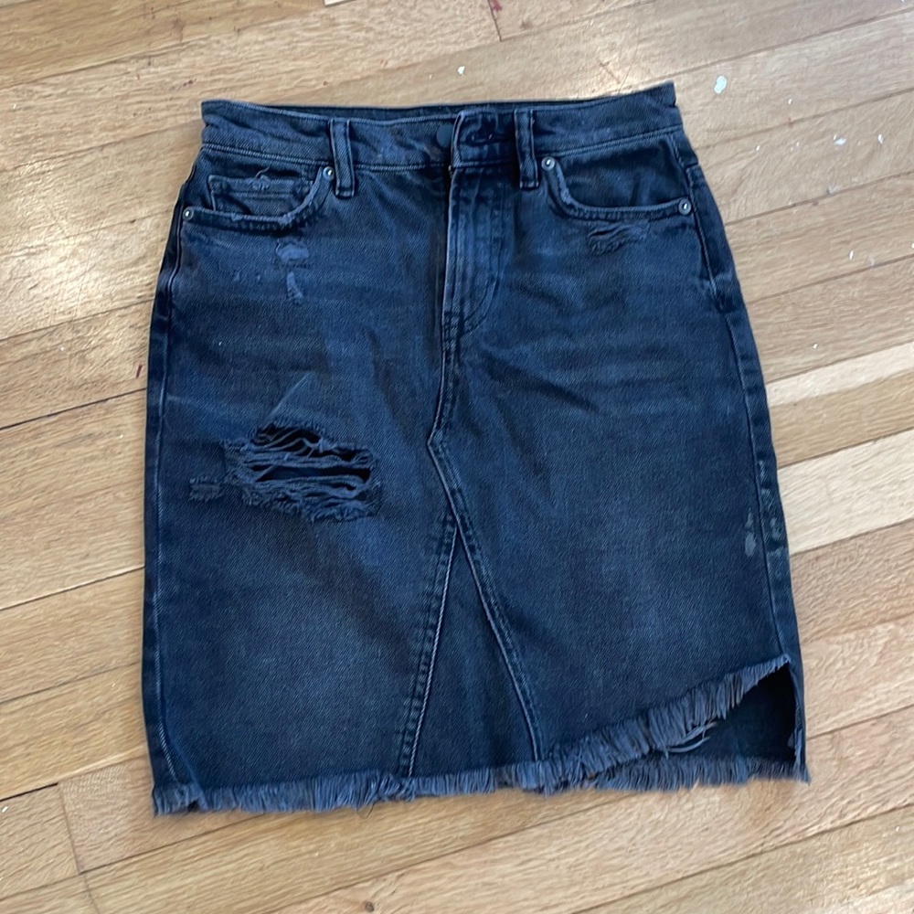 All Saints black denim skirt